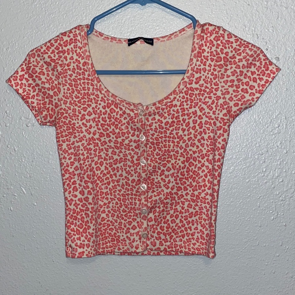 Brandy Melville Pink Cheetah Zelly Top